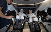 Return to Earth of the two American astronauts, aboard the SpaceX capsule